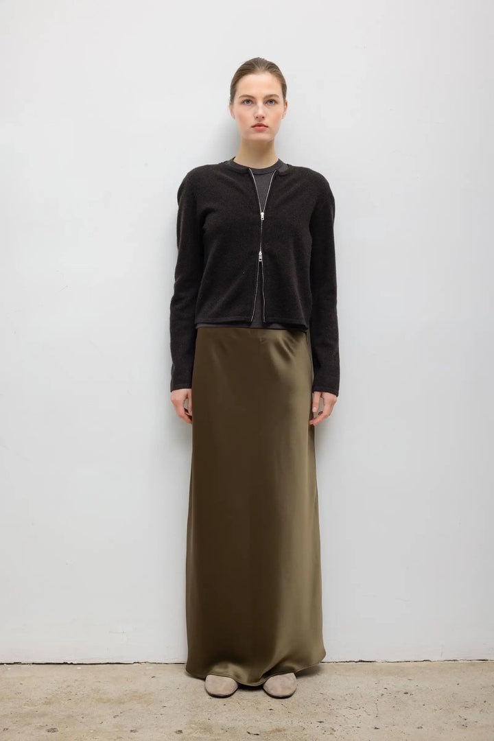 LESET Jesse Zip Cardigan, Chocolate — Grethen House