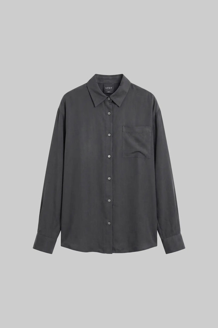 LESET Kim Classic Button Down, Slate — Grethen House