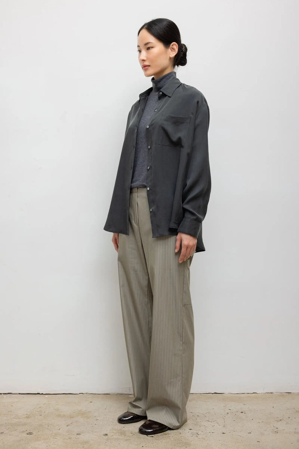 LESET Kim Classic Button Down, Slate — Grethen House