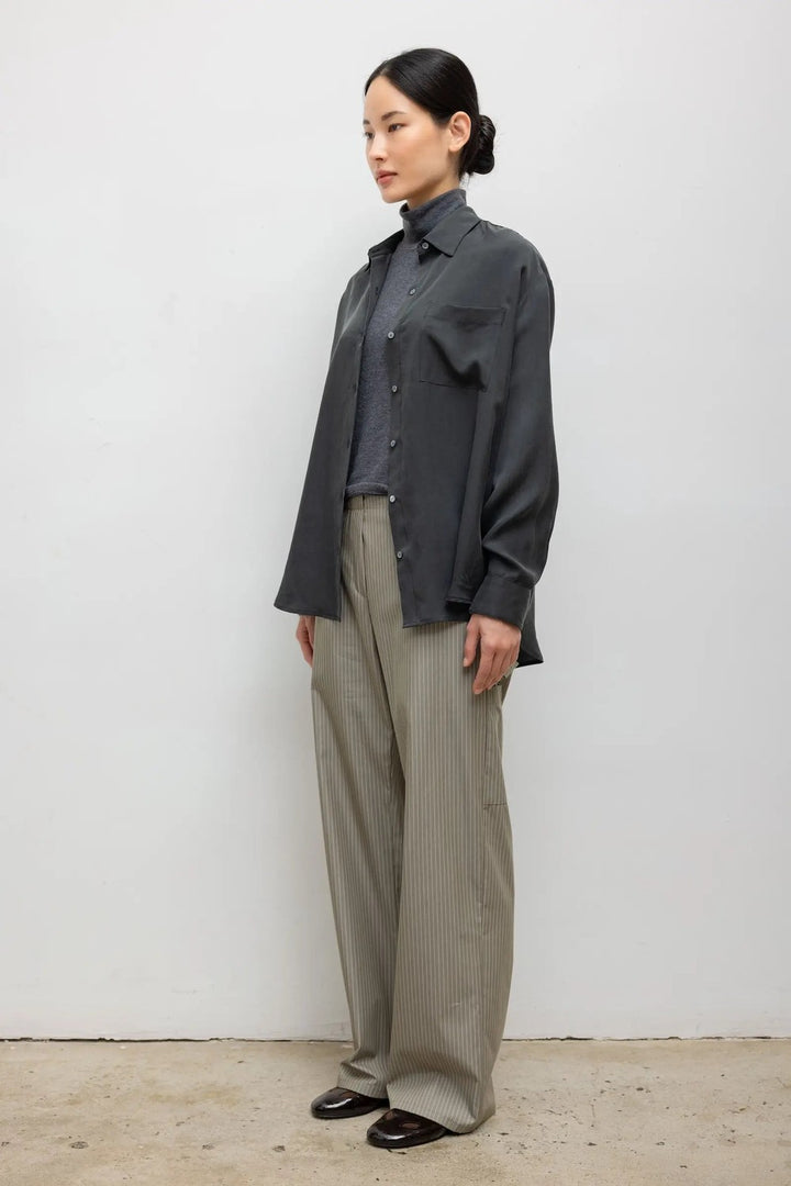 LESET Kim Classic Button Down, Slate — Grethen House