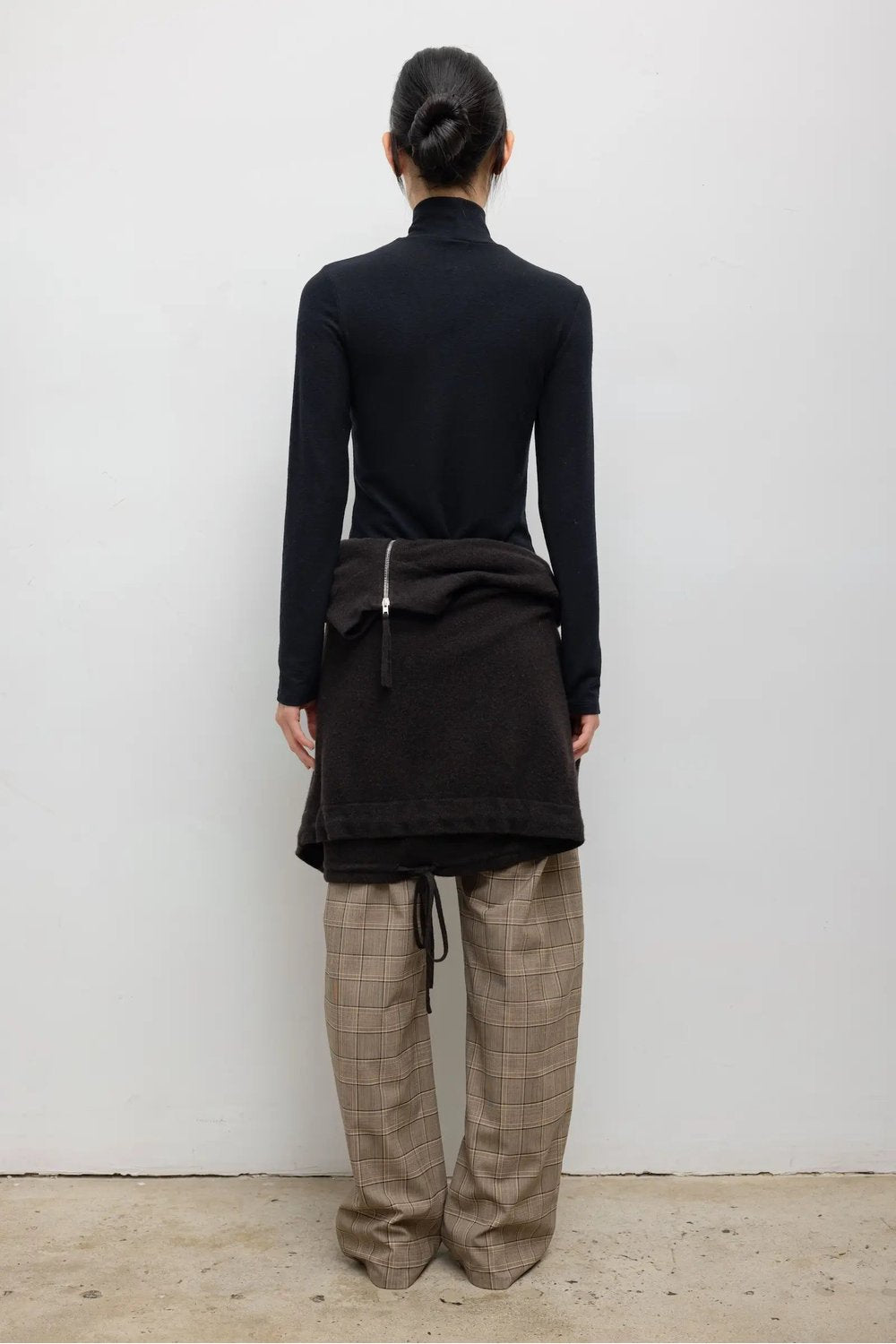 LESET Lauren Long Sleeve Turtleneck in Black, back view