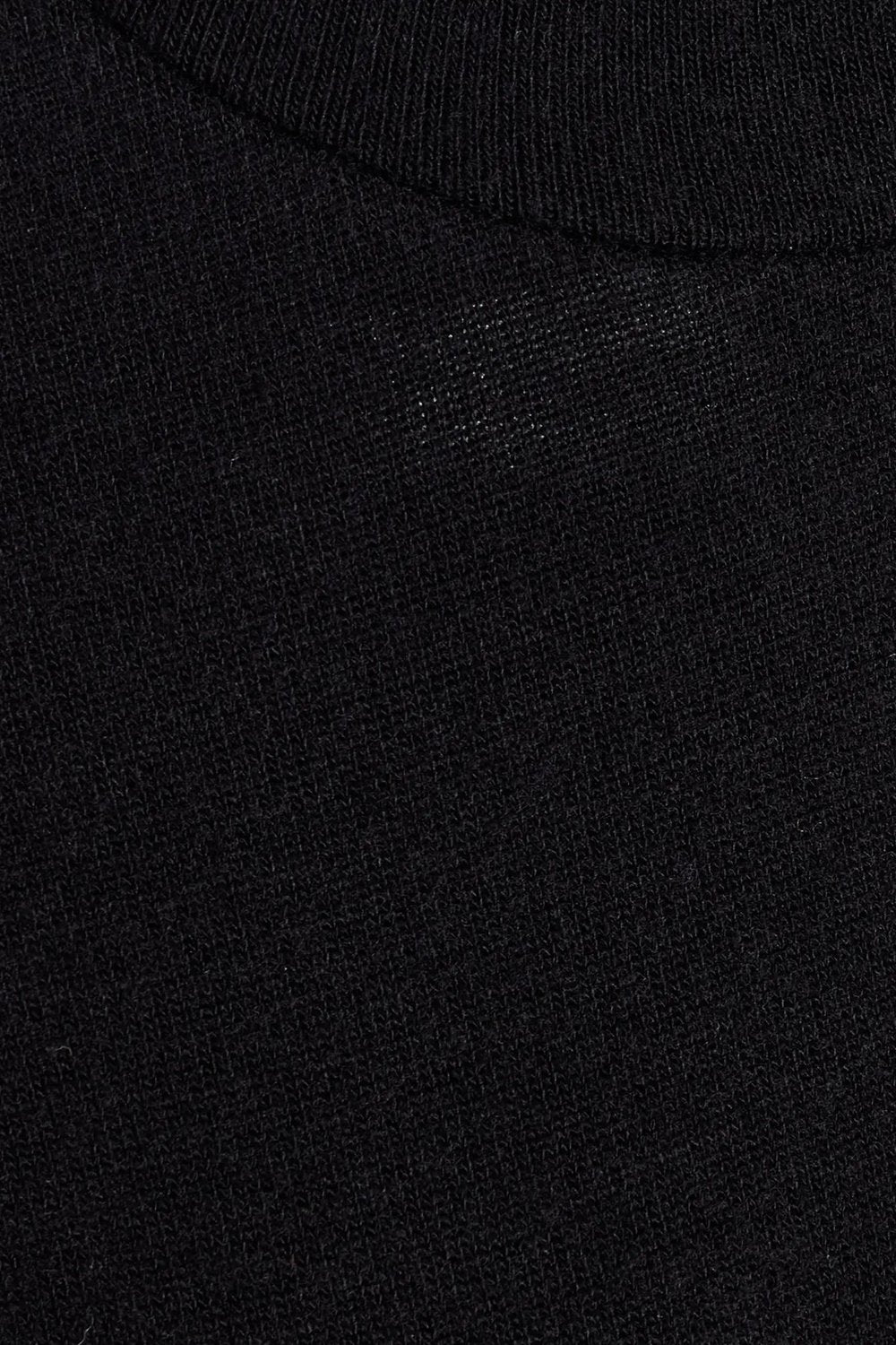 LESET Lauren Long Sleeve Turtleneck in Black, fabric detail