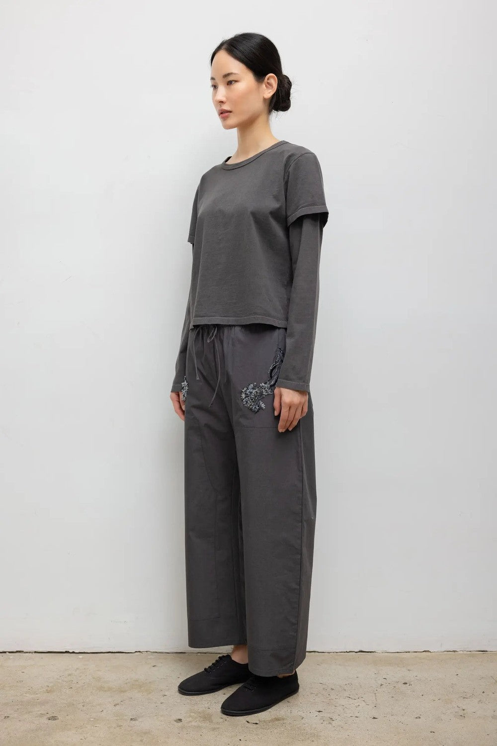 LESET Margo Layered Long Sleeve, Slate — Grethen House