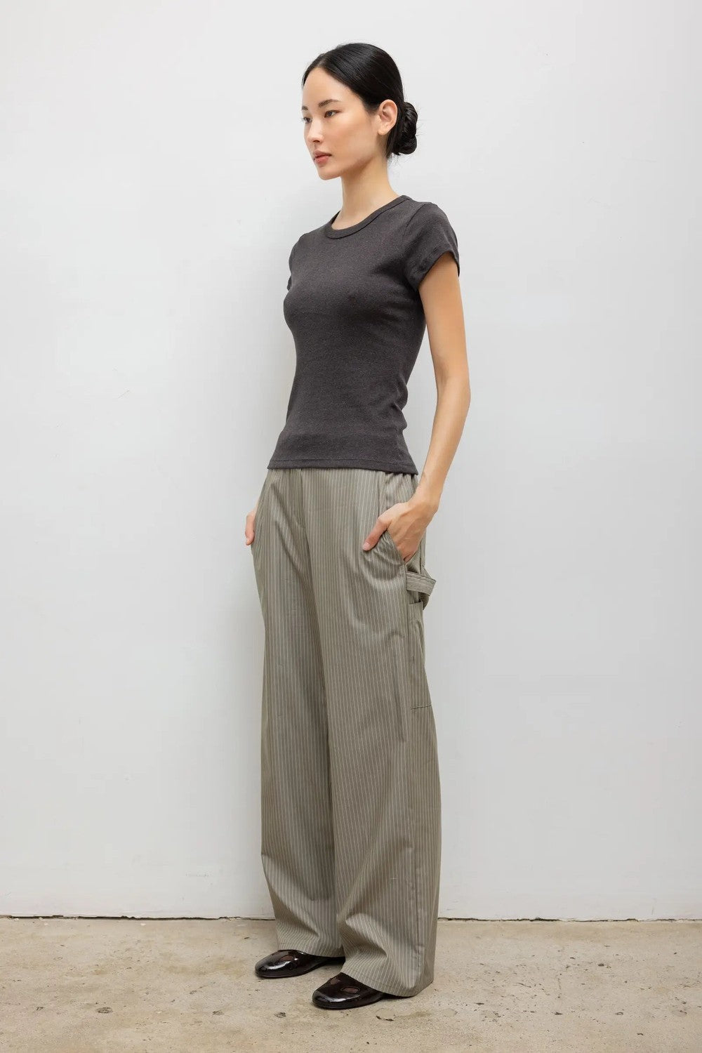 LESET Yoshi Stripe Painter Pant, Olive Stripe — Grethen House