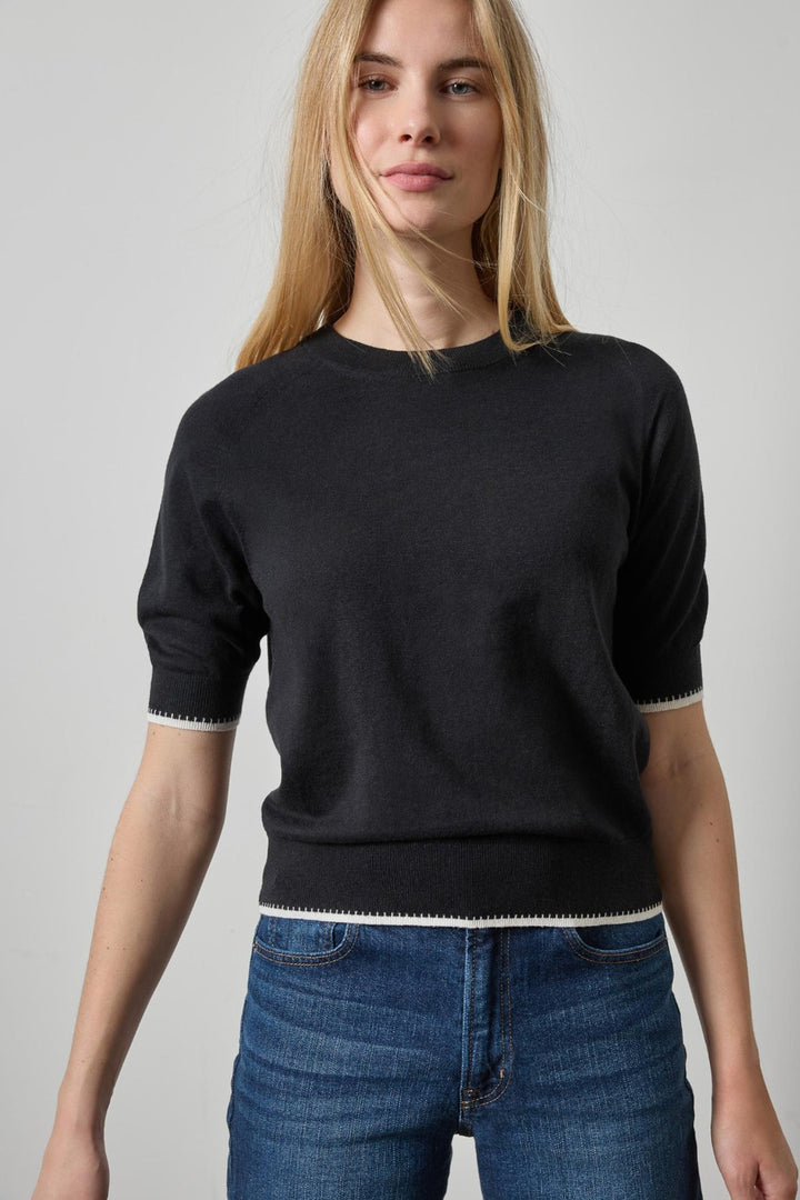 Lilla P Crewneck Saddle Sleeve Sweater