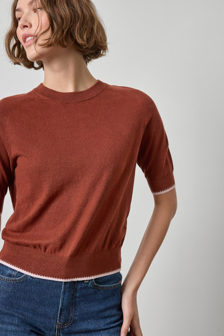 Lilla P Crewneck Saddle Sleeve Sweater