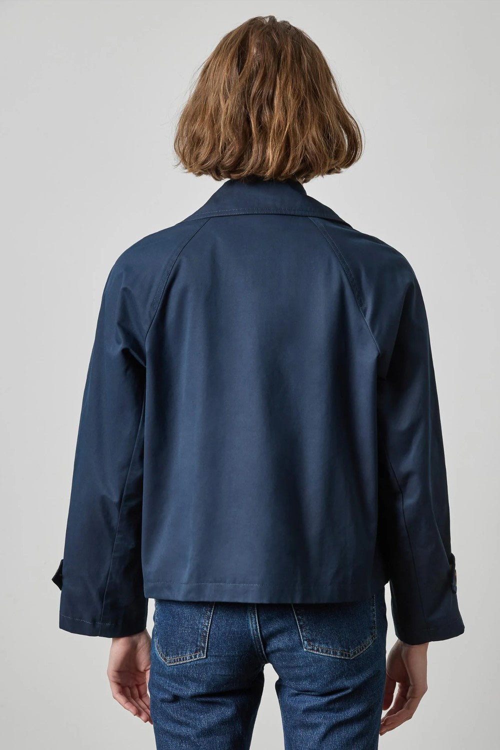 Lilla P Double Breasted Short Trench, Navy — Grethen House