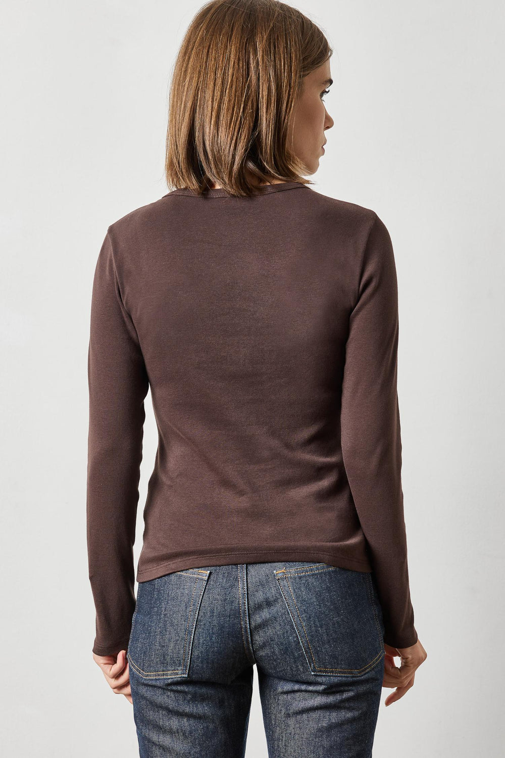 Lilla P Long Sleeve Crew Tee, Espresso — Grethen House
