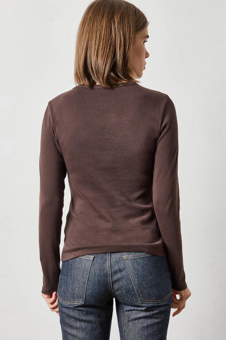 Lilla P Long Sleeve Crew Tee, Espresso — Grethen House