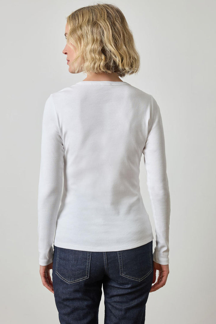 Lilla P Long Sleeve Crew Tee, White — Grethen House