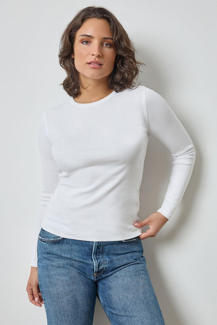 Lilla P Long Sleeve Crew Tee, White — Grethen House