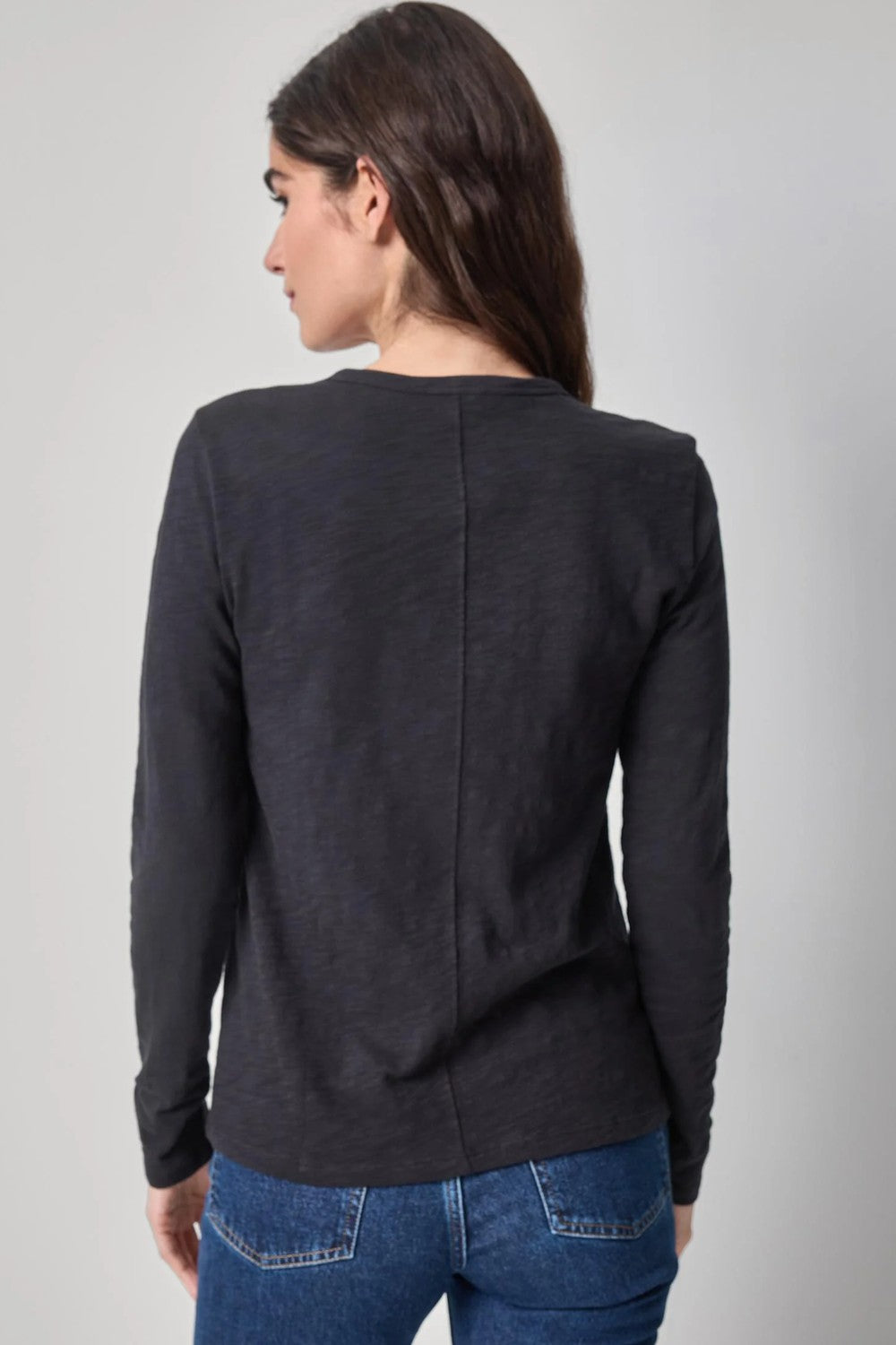 Lilla P Long Sleeve Back Seam Crewneck Tee