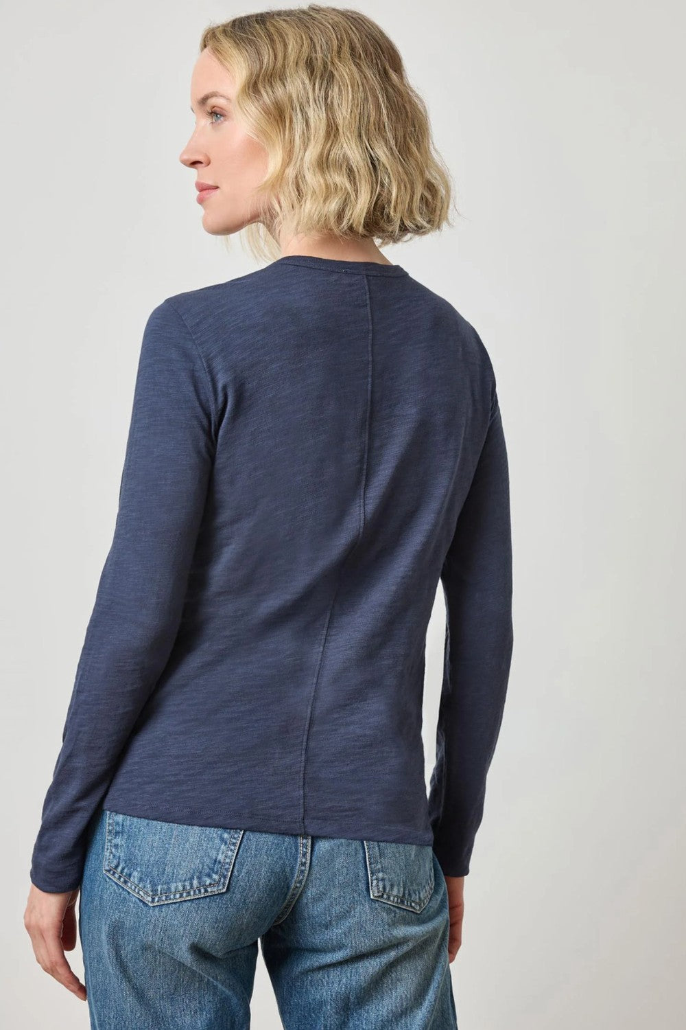 Lilla P Long Sleeve Back Seam Crewneck Tee