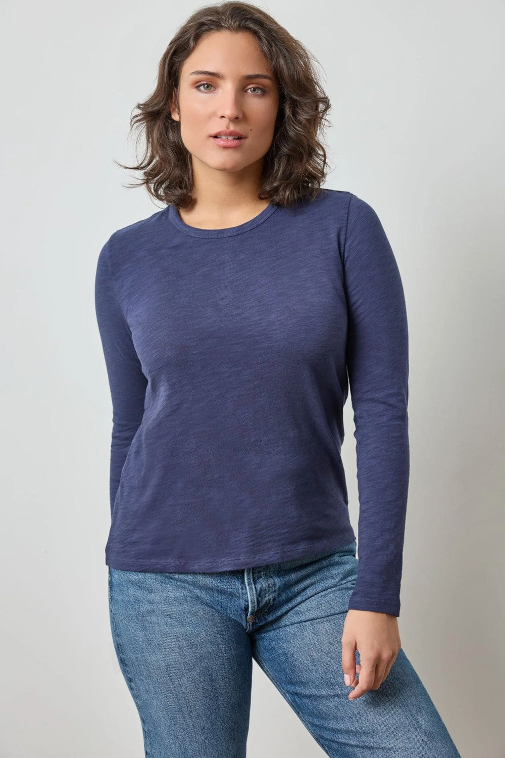 Lilla P Long Sleeve Back Seam Crewneck Tee