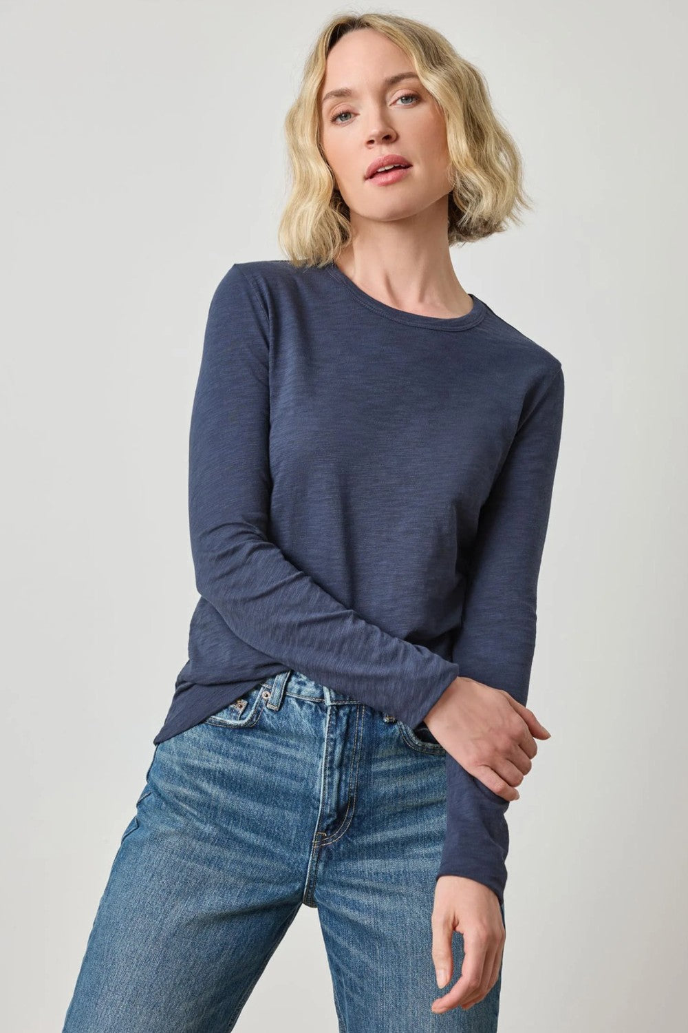 Lilla P Long Sleeve Back Seam Crewneck Tee