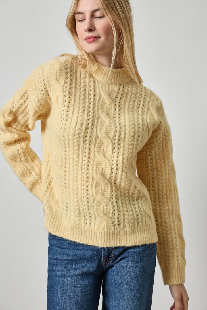 Lilla P Relaxed Cable Knit Sweater