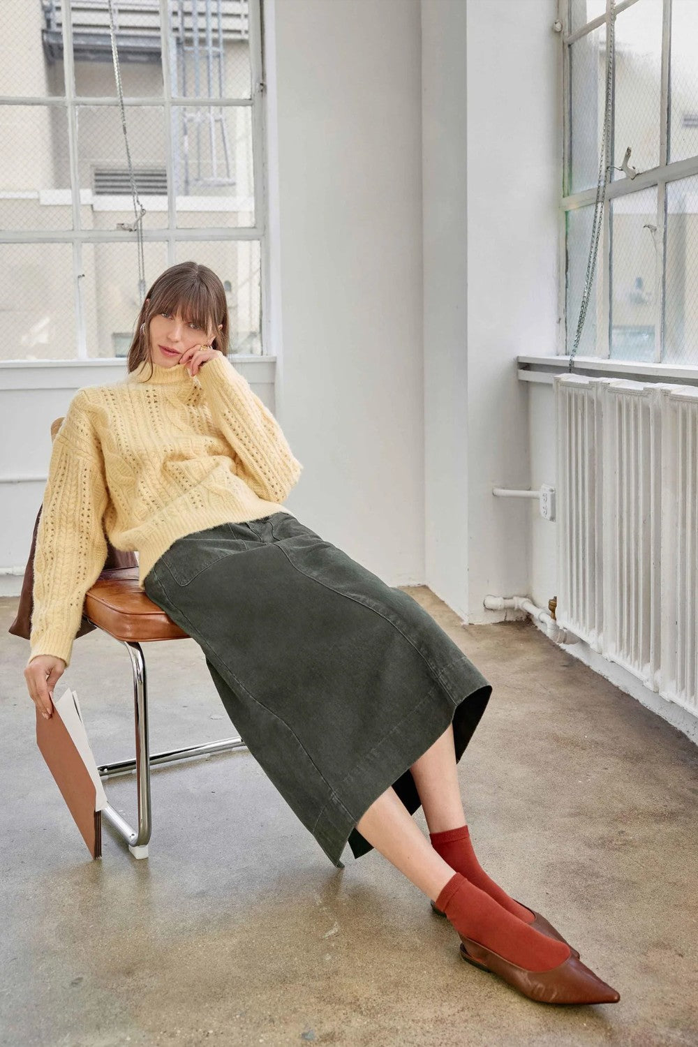 Lilla P Relaxed Cable Knit Sweater