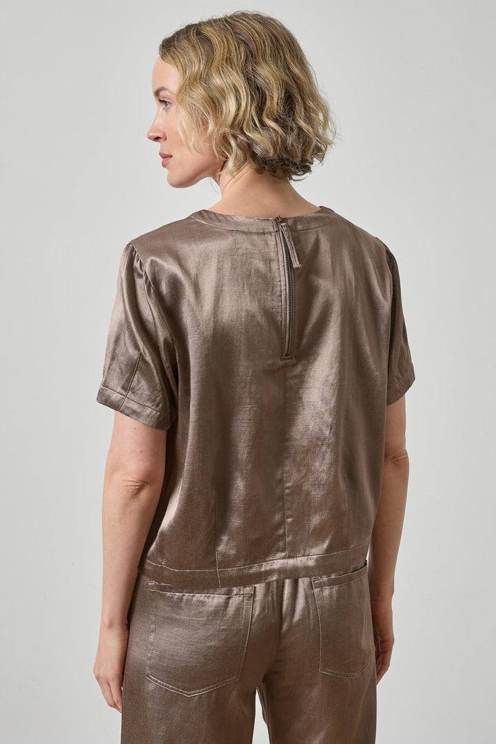 Lilla P Slub Woven Darted Top, Shiitake — Grethen House