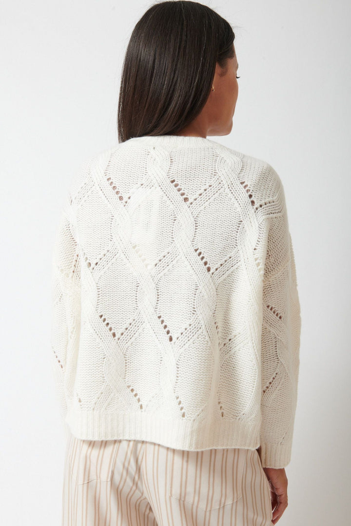 Amanda wearing Sablyn Gia Slouchy Crewneck Sweater rear view