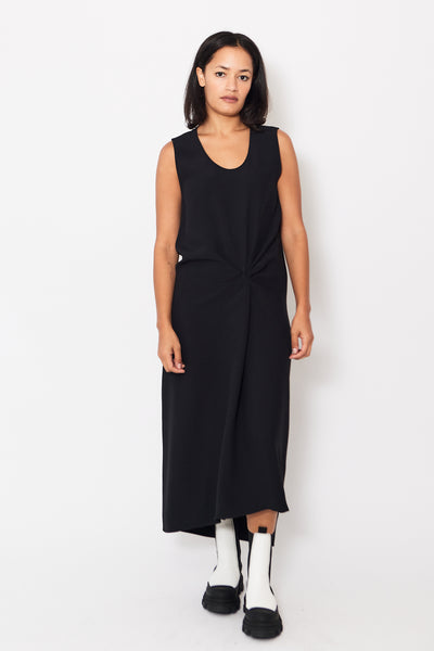 Front of Mantu Sleeveless Gathered Detail Long Dress on a model