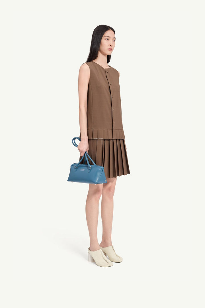 MM6 Maison Margiela Light Wool Blend Pleated Hem Top