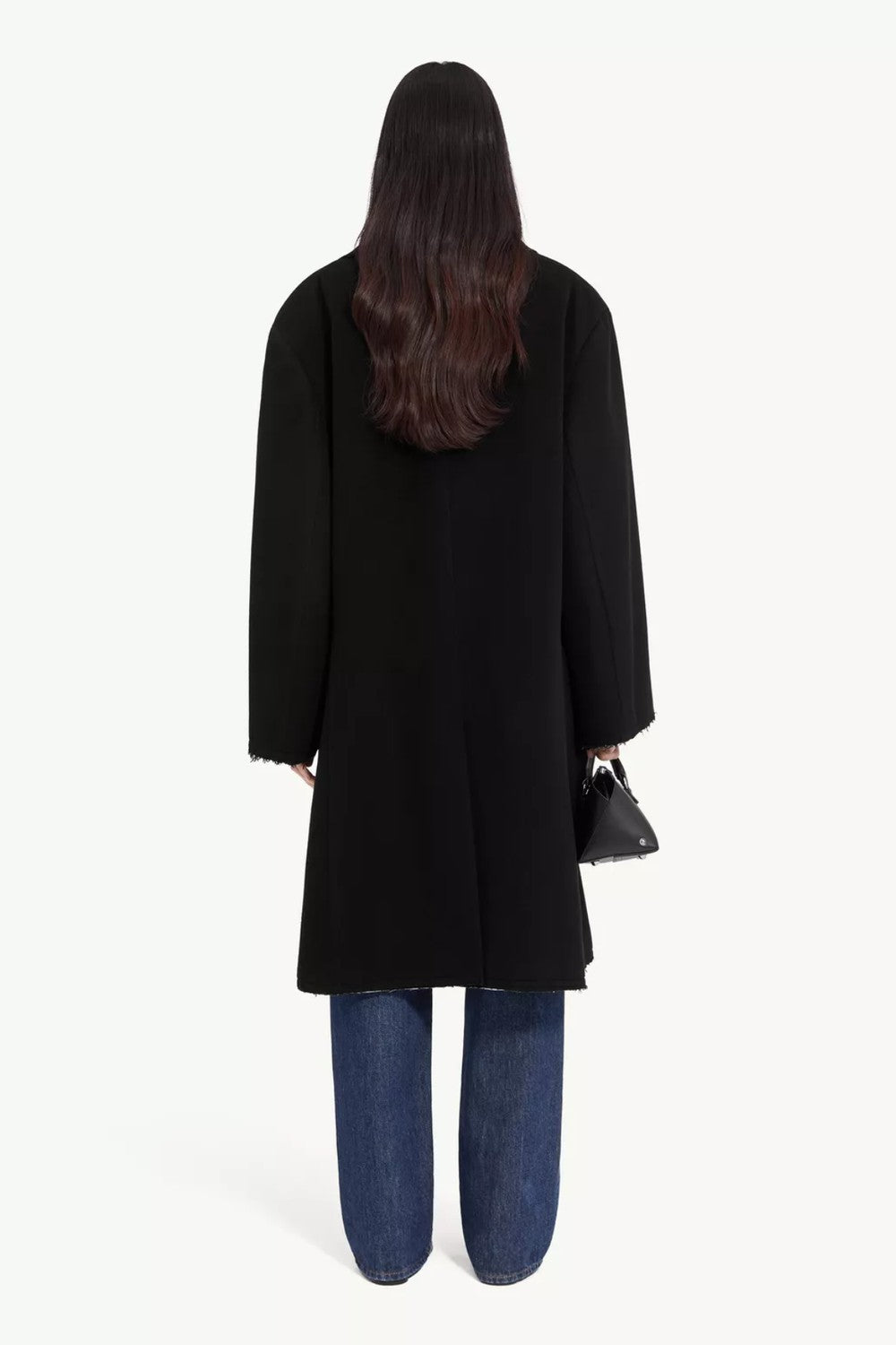 MM6 Maison Margiela Oversized Raw Edge Double Breasted Long Coat