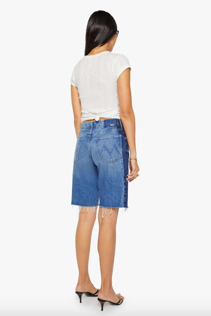 Mother Denim Mid Rise Maven Bermuda Fray