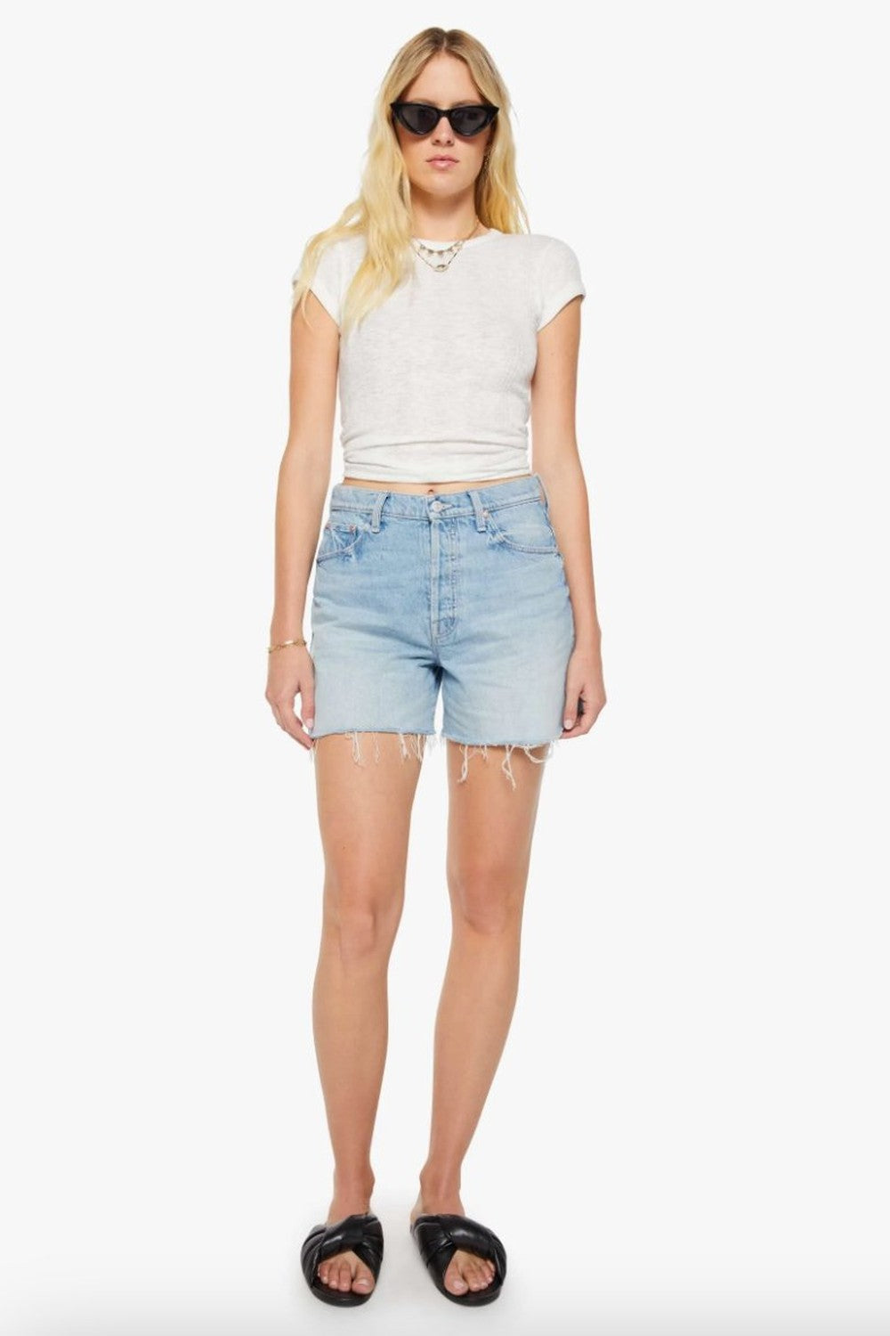 Mother Denim The Extra Mile Short Fray