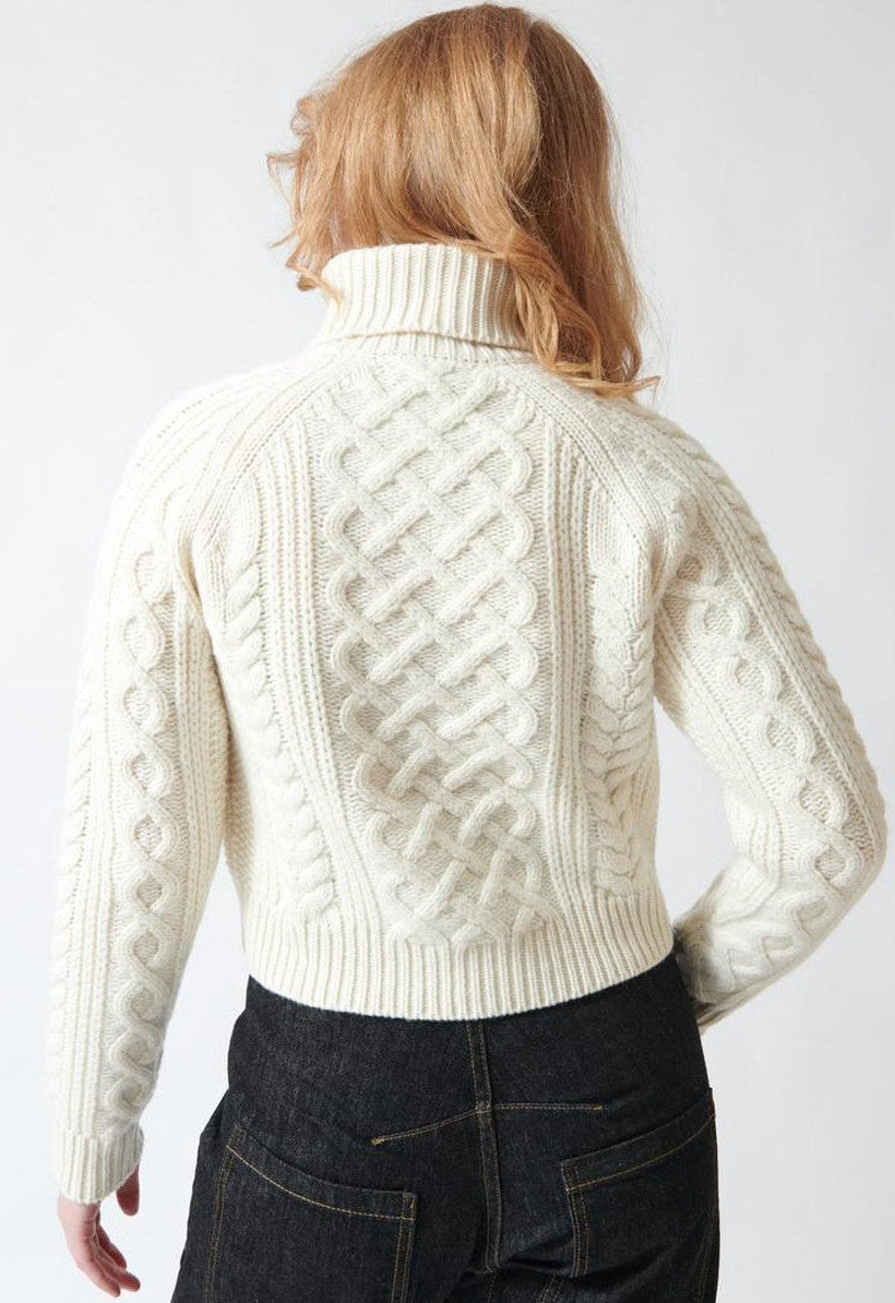 Waverly wearing Nili Lotan Ezren Sweater Ivory rear view