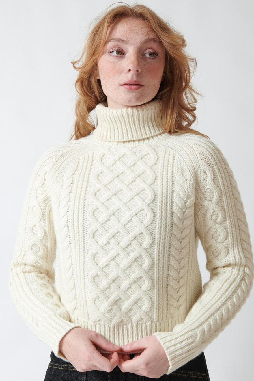 Waverly wearing Nili Lotan Ezren Sweater Ivory front view