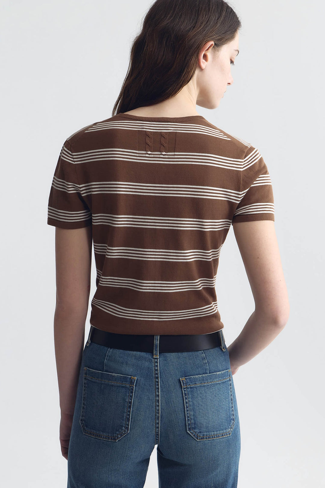 Nili Lotan Lanise Stripe Short Sleeve Sweater