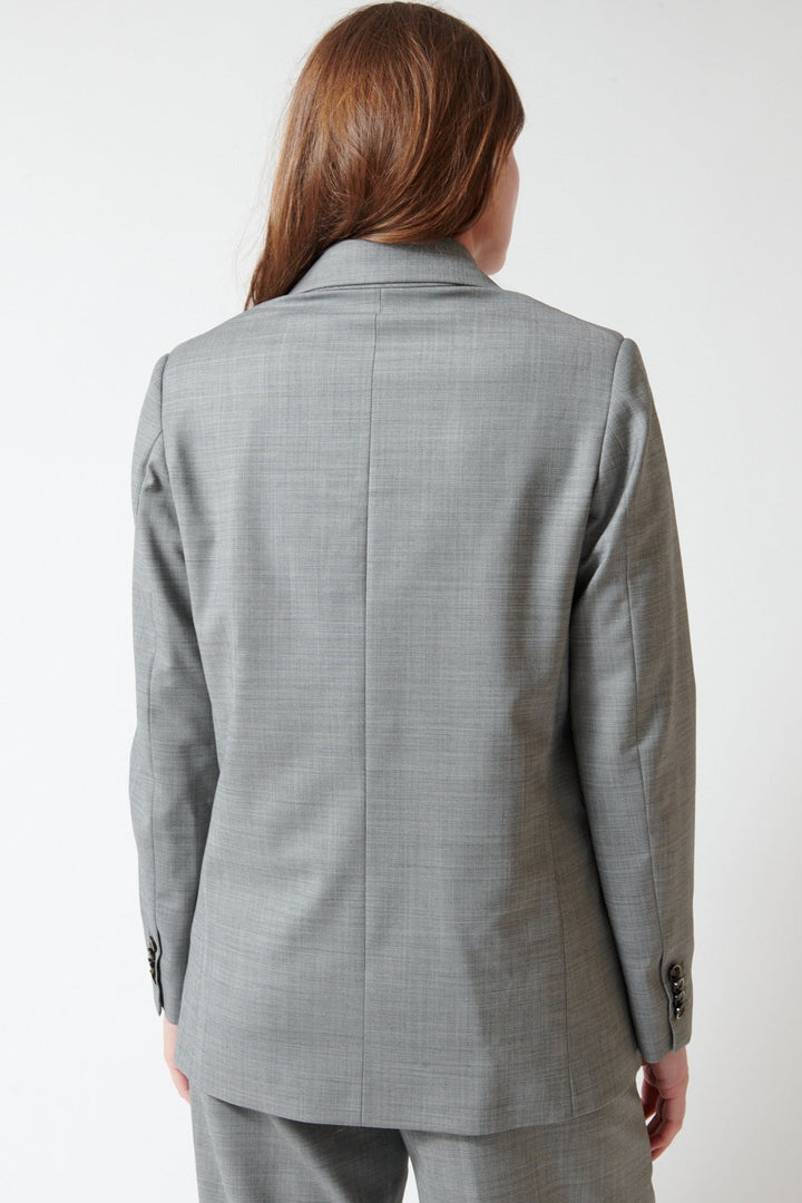 Julia wearing nine:inthe:morning Bella Blazer Iron rear view