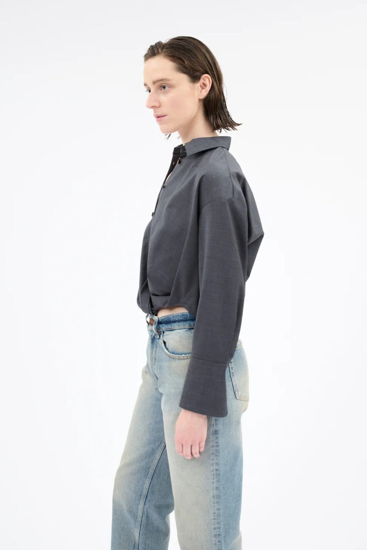 Odeeh Light Oxford Wool Diagonal Shirt