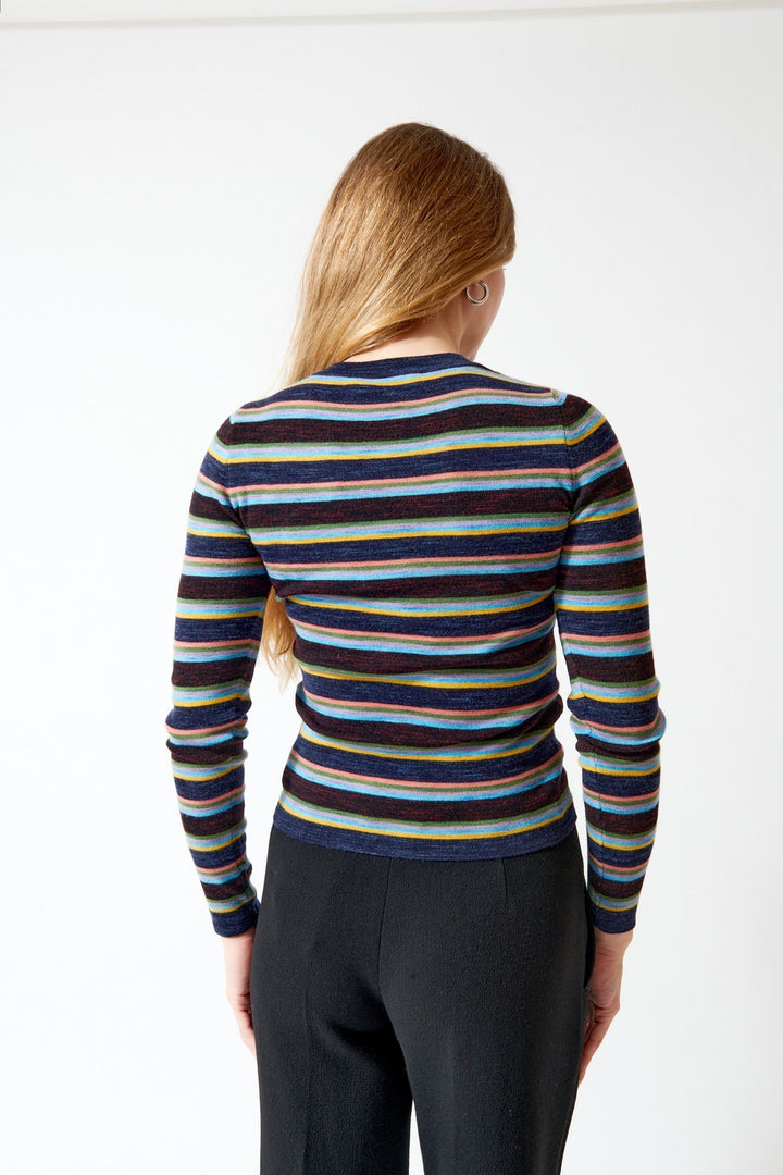 Odeeh Multi Stripe Crew Sweater