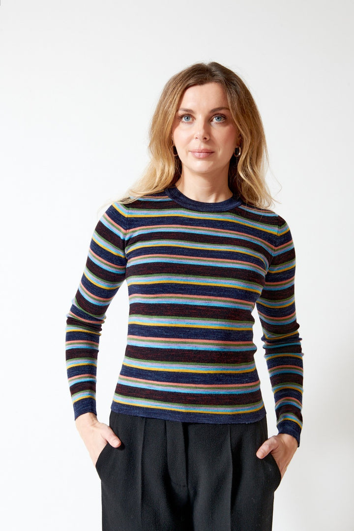 Odeeh Multi Stripe Crew Sweater
