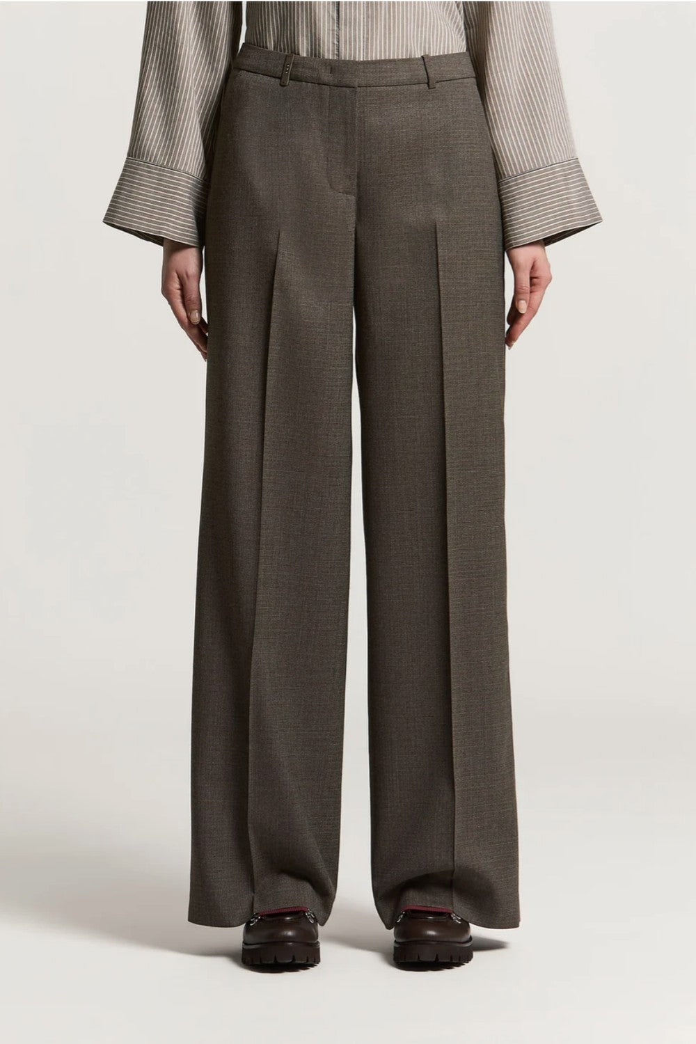 Peserico Stretch Wool Blend Micro Pattern Flannel Pants