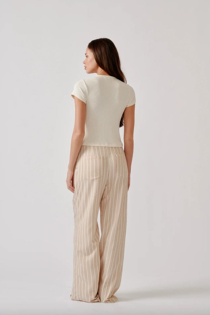 Stripe Gemma Pull On Straight Leg Pant