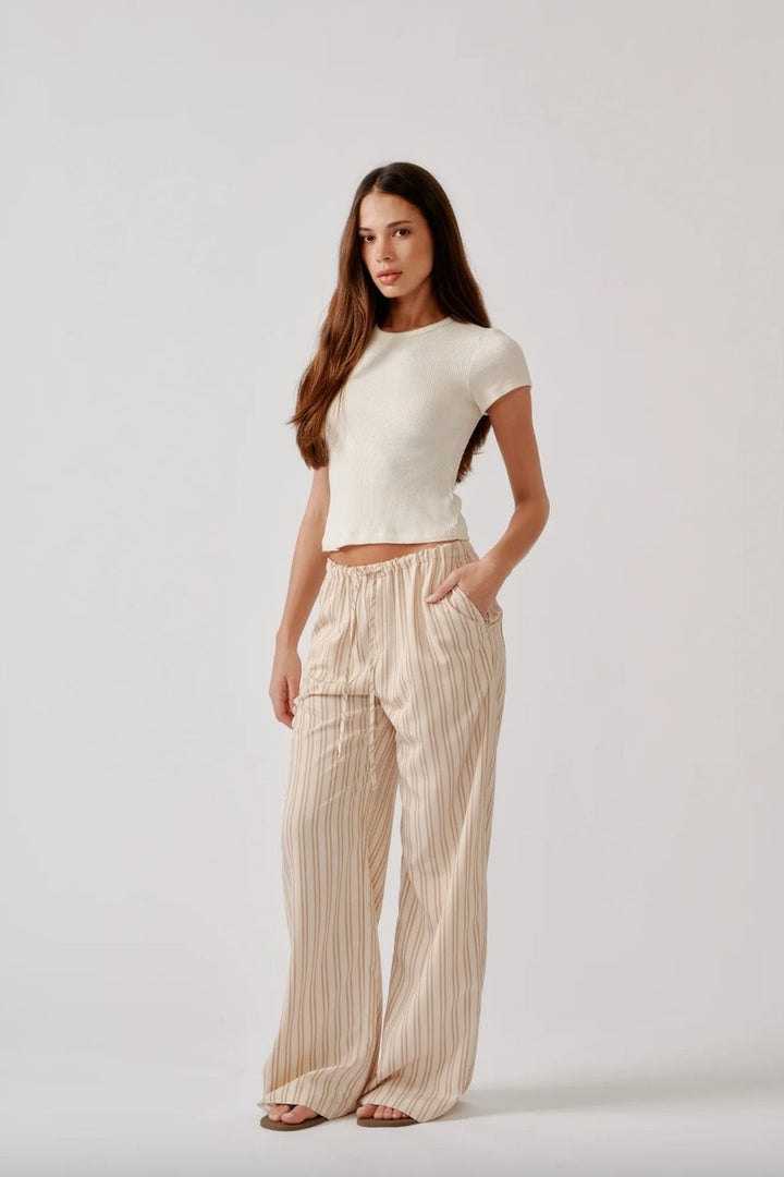 Stripe Gemma Pull On Straight Leg Pant