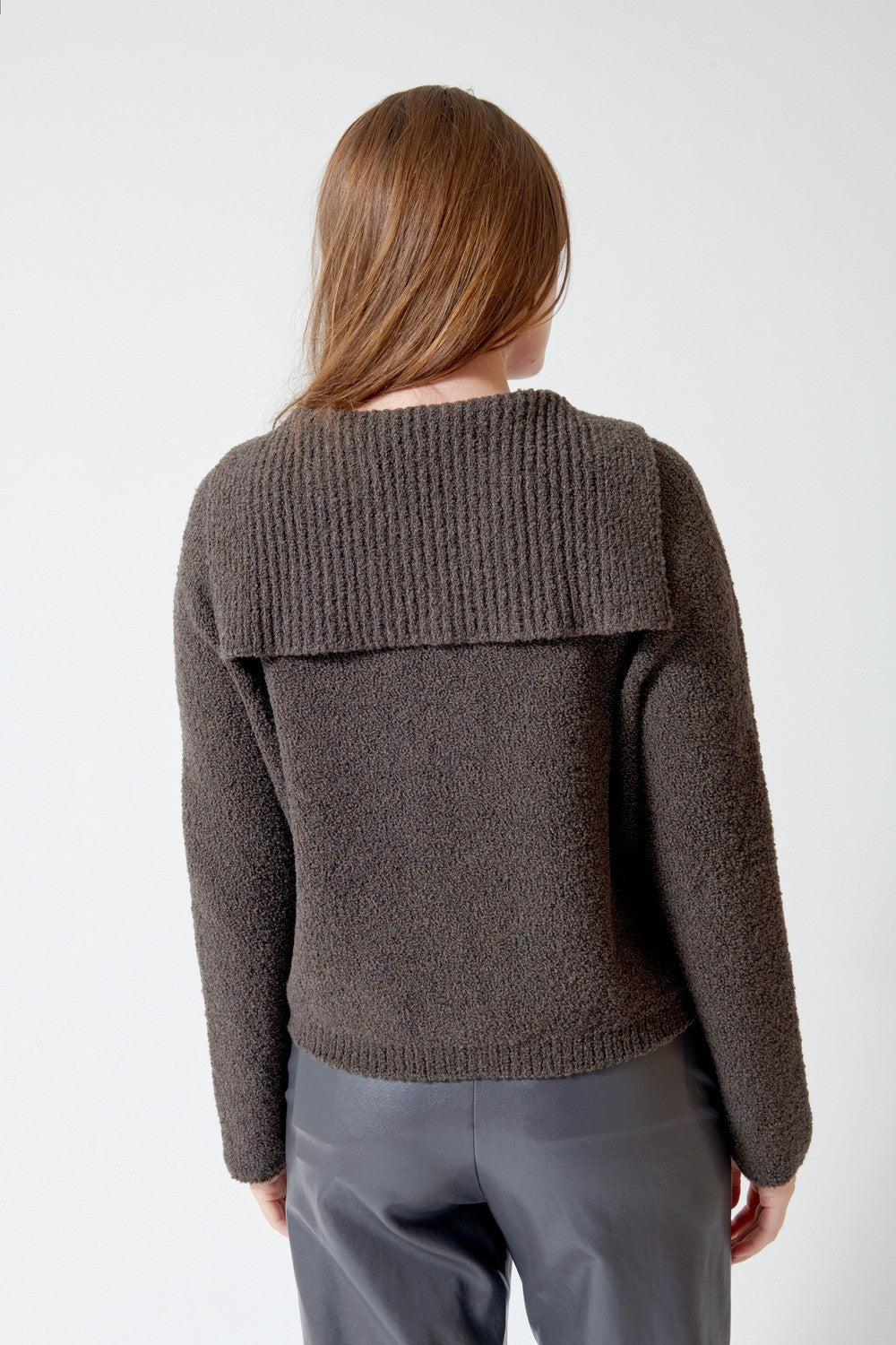 SCAGLIONE High Neck Teddy Cardigan