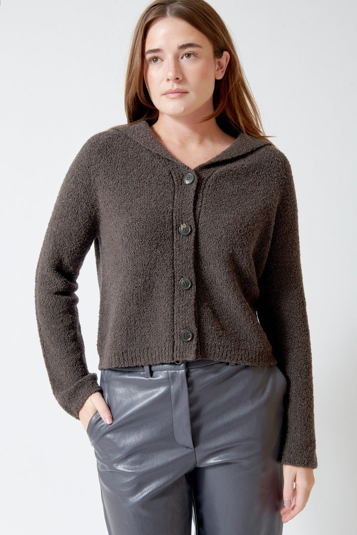 SCAGLIONE High Neck Teddy Cardigan
