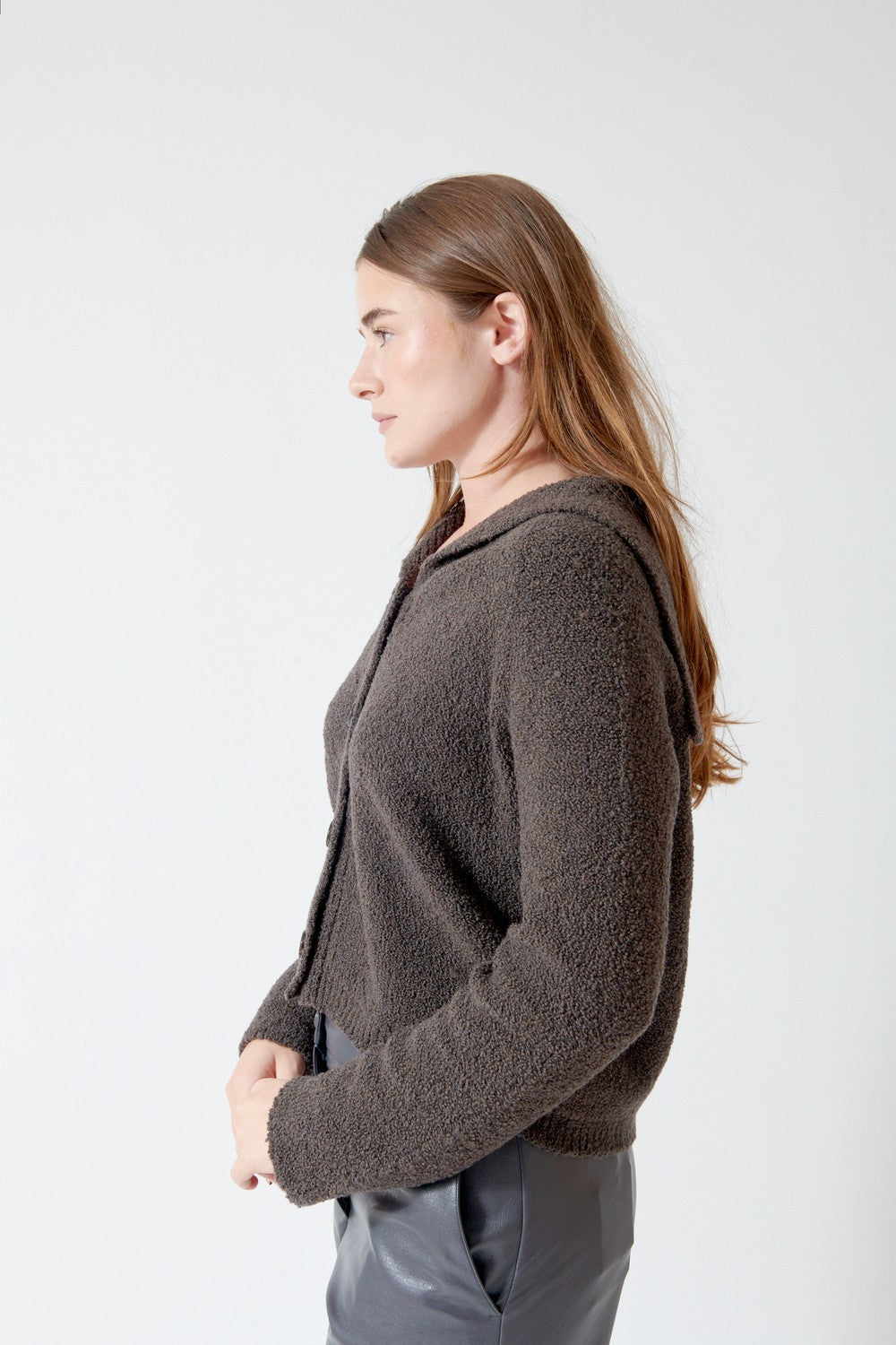 SCAGLIONE High Neck Teddy Cardigan