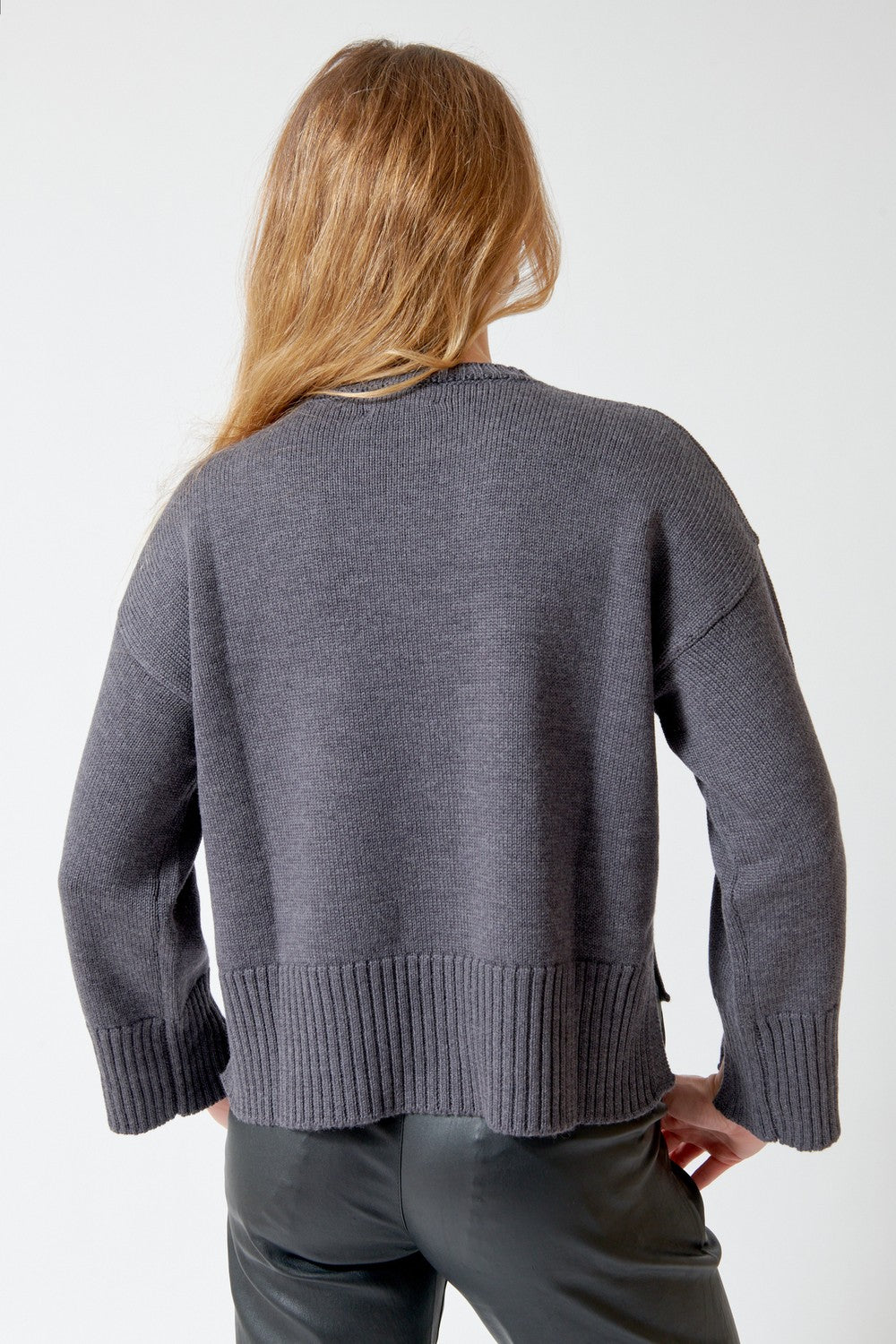SCAGLIONE Round Neck Boxy Merino Pullover