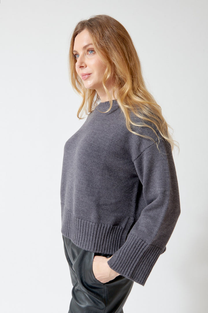 SCAGLIONE Round Neck Boxy Merino Pullover