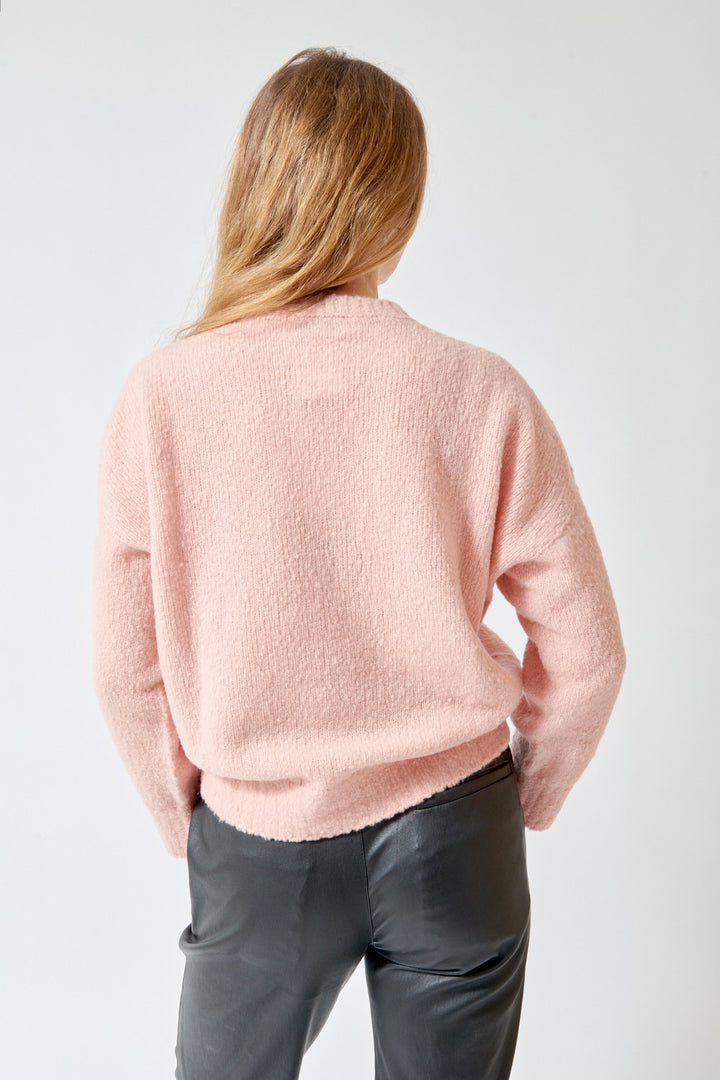 SCAGLIONE Round Neck Boxy Puffed Curve Sweater