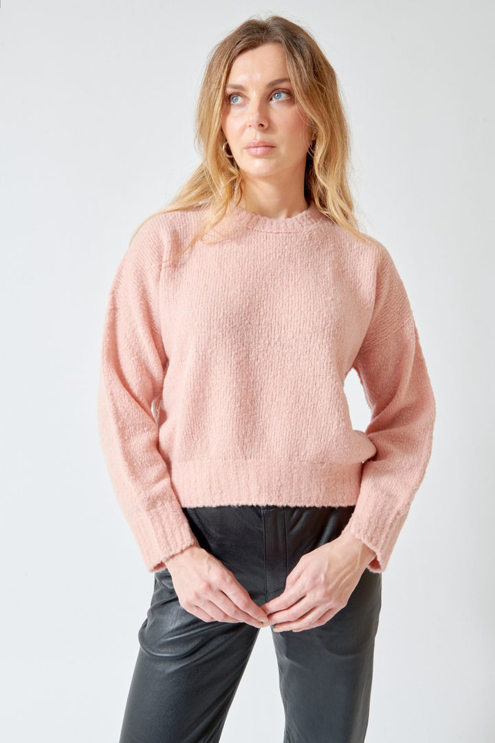 SCAGLIONE Round Neck Boxy Puffed Curve Sweater