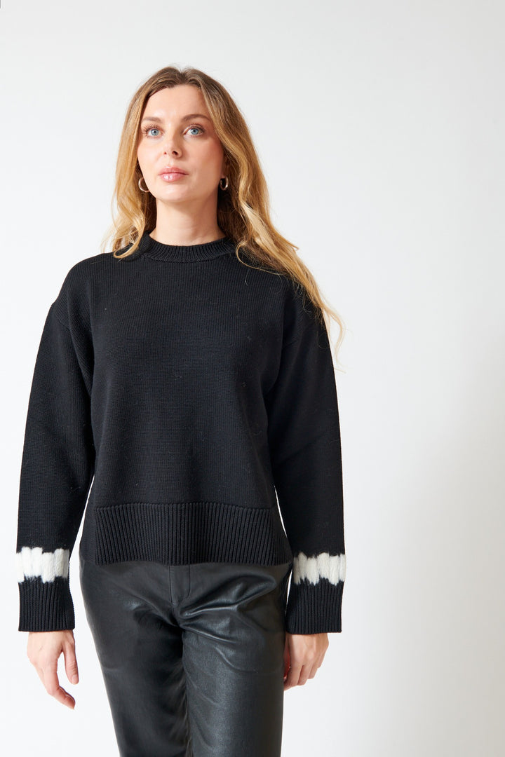 SCAGLIONE Round Neck Needle Felted Pullover