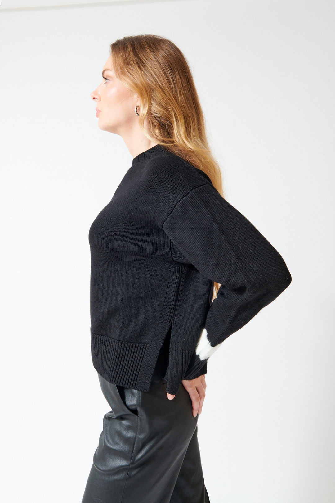 SCAGLIONE Round Neck Needle Felted Pullover