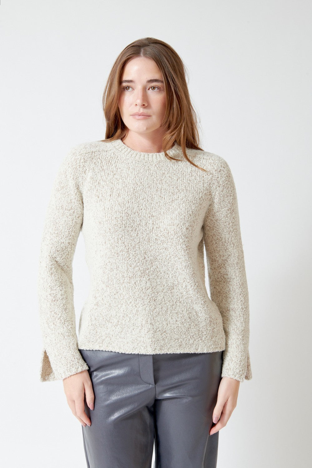 SCAGLIONE Round Neck Saddle Shoulder Pullover