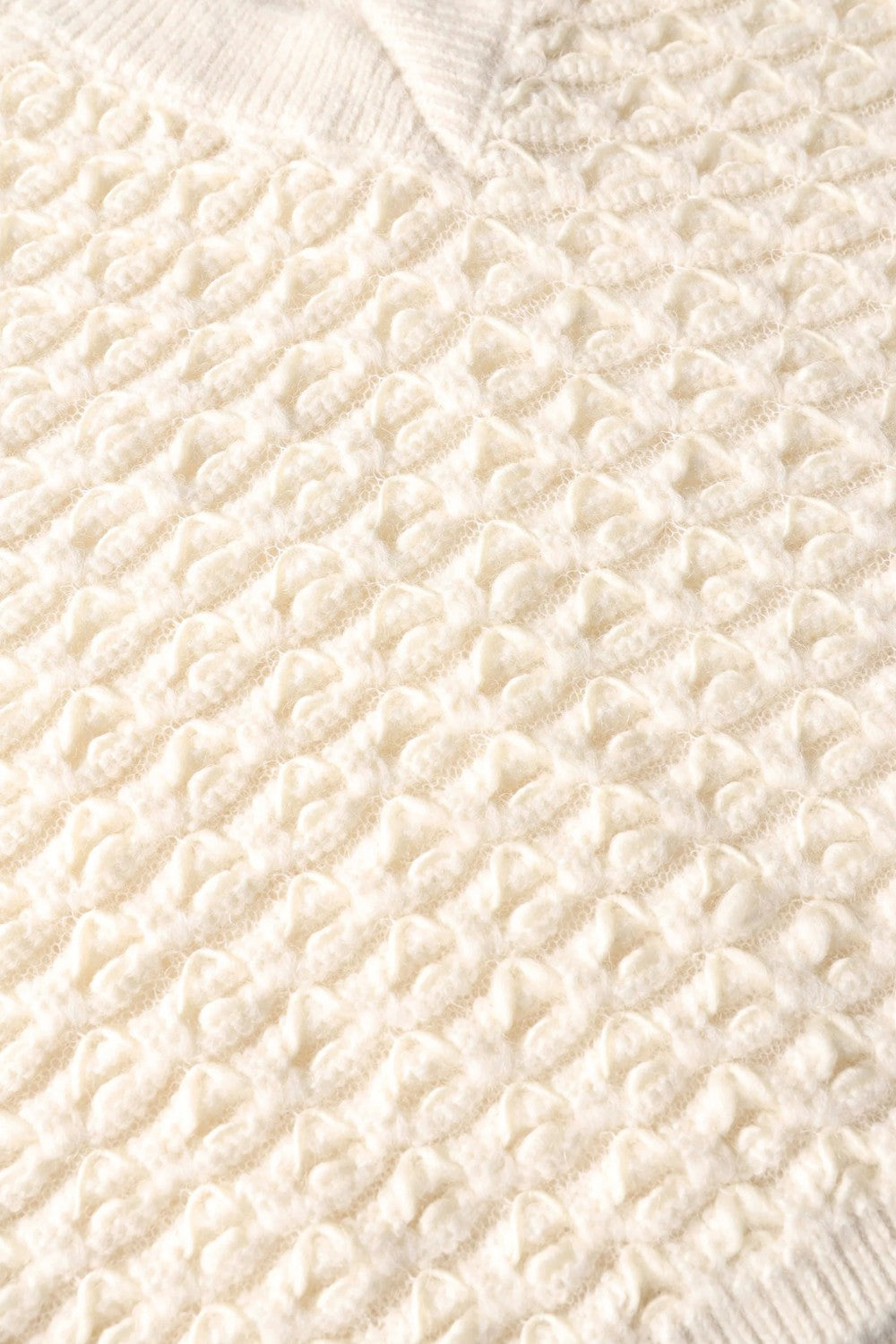 SCAGLIONE V Neck Boxy Fluffy Lace Sweater