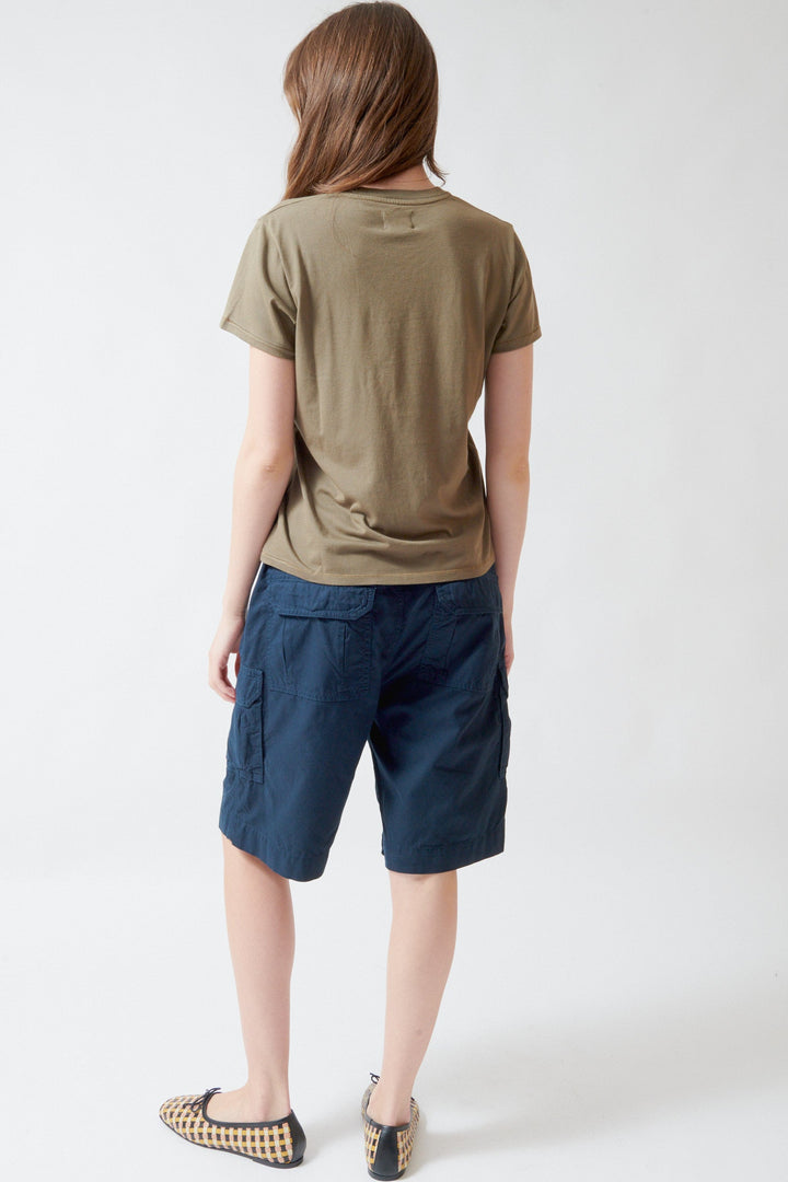 Angela wearing Jamie Haller The Rope Tie Cargo Short rear view